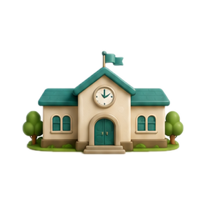3D school building for Arabic learning programmes